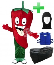 Kostüm Peperoni + Kühlweste "Blue M24" + Tasche "XL" + Hygiene Maske (Hochwertig)