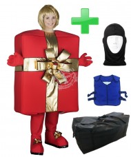 Kostüm Geschenk Box Karton + Kühlweste "Blue M24" + Tasche "XL" + Hygiene Maske (Hochwertig)