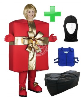 Kostüm Geschenk Box Karton + Kühlweste "Blue M24" + Tasche "XL" + Hygiene Maske (Hochwertig)
