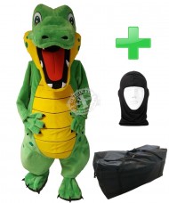 Kostüm Krokodil 6 + Tasche "XL" + Hygiene Maske (Hochwertig)