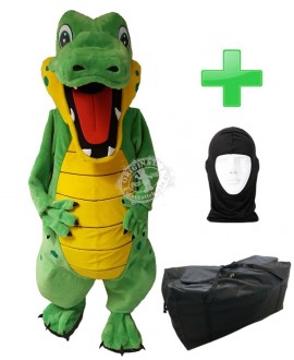Kostüm Krokodil 6 + Tasche "XL" + Hygiene Maske (Hochwertig)