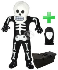 Kostüm Skelett 1 + Tasche "Star" + Hygiene Maske (Hochwertig)