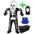 Kostüm Skelett 1 + Kühlweste "Blue M24" + Tasche "Star" + Hygiene Maske (Hochwertig)