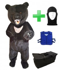 Kostüm Bär 25 + Kühlweste "Blue M24" + Tasche "Star" + Hygiene Maske (Hochwertig)