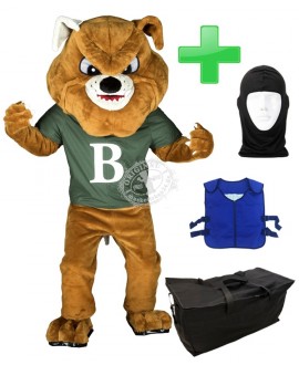 Kostüm Bulldogge 15 + Kühlweste "Blue M24" + Tasche "Star" + Hygiene Maske (Hochwertig)