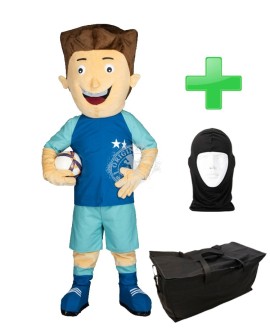 Kostüm Fußballer + Tasche "Star" + Hygiene Maske (Hochwertig)