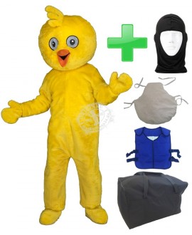 Kostüm Küken 2 + Kissen + Kühlweste "Blue M24" + Tasche "L" + Hygiene Maske (Hochwertig)
