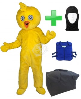 Kostüm Küken 2 + Kühlweste "Blue M24" + Tasche "L" + Hygiene Maske (Hochwertig)