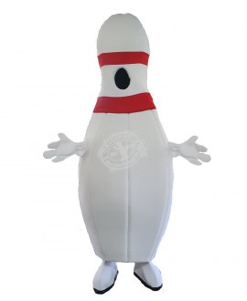 Kostüm Bowling Pin mit sichtbaren Gesicht (Hochwertig)
