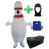 Kostüm Bowling Pin mit sichtbaren Gesicht Kostüm + Tasche "XL" + Hygiene Maske (Hochwertig)