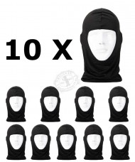 10er Set Hygiene Maske/Haube Kostüm Lycra Modell "Ultra" (Schwarz)