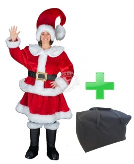 Profi Weihnachtsfrau Kostüm Promotion + Tasche "M" (198j4)