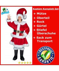 Weihnachtfrau / Nikolaus Kostüm Profi XXL komplett (198j 4)