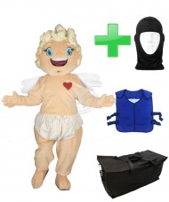 Kostüm Engel + Kühlweste "Blue M24" + Tasche "Star" + Hygiene Maske (Hochwertig)