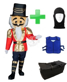 Nussknacker Kostüm + Kühlweste "Blue M24" + Tasche "Star" + Hygiene Maske (Hochwertig)