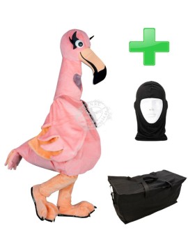 Kostüm Flamingo + Tasche "Star" + Hygiene Maske (Hochwertig)