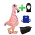 Kostüm Flamingo + Kühlweste "Blue M24" + Tasche "Star" + Hygiene Maske (Hochwertig)