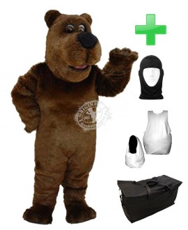 Kostüm Grizzly Bär 3 + Haube + Kissen + Tasche (Professionell)