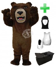 Kostüm Grizzly Bär 2 + Haube + Kissen + Tasche (Professionell)