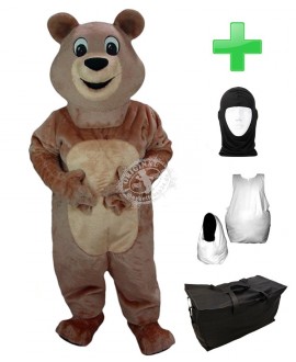Kostüm Bär 14 + Haube + Kissen + Tasche (Werbefigur)
