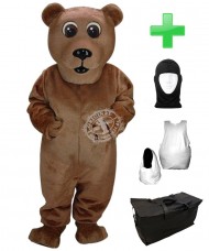 Kostüm Bär 7 + Haube + Kissen + Tasche (Werbefigur)