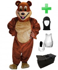 Kostüm Bär 6 + Haube + Kissen + Tasche (Werbefigur)