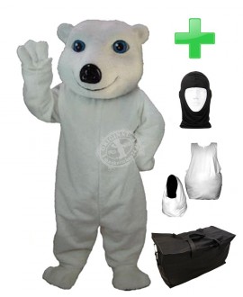 Kostüm Eisbär 8 + Haube + Kissen + Tasche (Professionell)