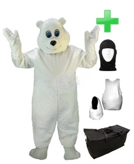 Kostüm Eisbär 12 + Haube + Kissen + Tasche (Professionell)