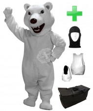 Kostüm Eisbär 7 + Haube + Kissen + Tasche (Werbefigur)
