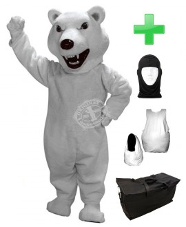 Kostüm Eisbär 7 + Haube + Kissen + Tasche (Werbefigur)