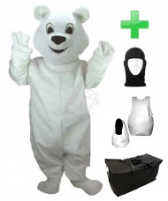Kostüm Eisbär 3 + Haube + Kissen + Tasche (Werbefigur)