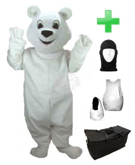 Kostüm Eisbär 3 + Haube + Kissen + Tasche (Werbefigur)
