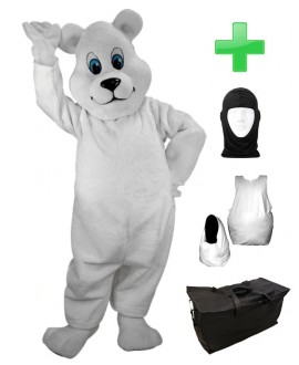 Kostüm Eisbär 5 + Haube + Kissen + Tasche (Werbefigur)