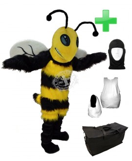 Kostüm Biene 1 + Haube + Kissen + Tasche (Werbefigur)