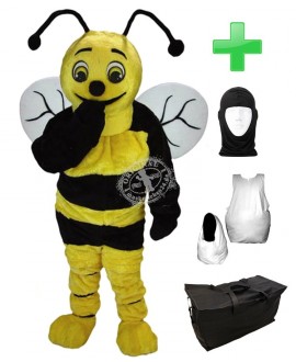 Kostüm Biene 2 + Haube + Kissen + Tasche (Werbefigur)
