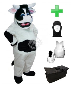 Kostüm Kuh 3 + Haube + Kissen + Tasche (Werbefigur)