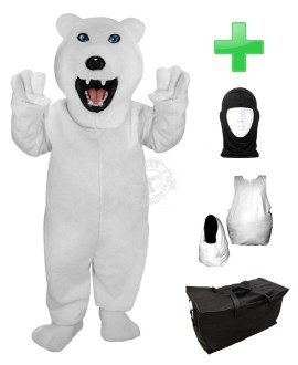 Kostüm Eisbär 8 + Haube + Kissen + Tasche (Werbefigur)
