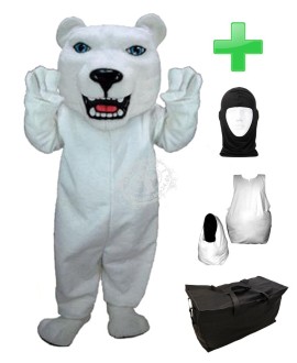 Kostüm Eisbär 9 + Haube + Kissen + Tasche (Werbefigur)