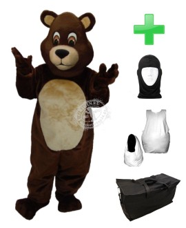 Kostüm Bär 2 + Haube + Kissen + Tasche (Werbefigur)