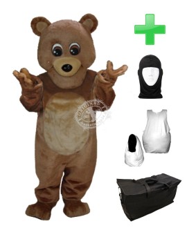 Kostüm Bär 5 + Haube + Kissen + Tasche (Werbefigur)
