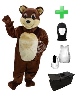 Kostüm Bär 9 + Haube + Kissen + Tasche (Werbefigur)