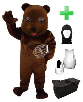 Kostüm Bär 16 + Haube + Kissen + Tasche (Werbefigur)