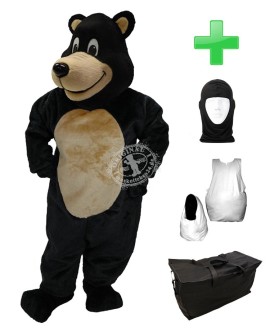 Kostüm Schwarz Bär 1 + Haube + Kissen + Tasche (Werbefigur)