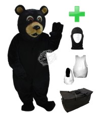 Kostüm Schwarz Bär 2 + Haube + Kissen + Tasche (Werbefigur)
