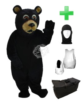 Kostüm Schwarz Bär 2 + Haube + Kissen + Tasche (Werbefigur)