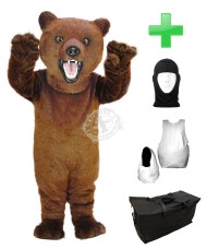 Kostüm Grizzly Bär 6 + Haube + Kissen + Tasche (Werbefigur)