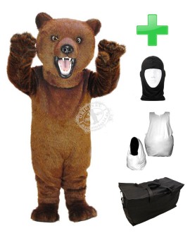 Kostüm Grizzly Bär 6 + Haube + Kissen + Tasche (Werbefigur)