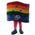 Kostüm Regenbogen Flagge + Kühlweste "Blue M24" + Tasche "XL" + Hygiene Maske (Hochwertig)