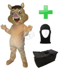 Kostüm Wildschwein 5 + Tasche "Star" + Hygiene Maske (Hochwertig)