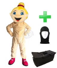 Kostüm Fußballerin 2a + Tasche "Star" + Hygiene Maske (Hochwertig)